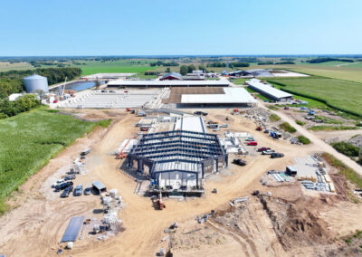 Bird's-eye view of Trillium Hill Farm project, from the front