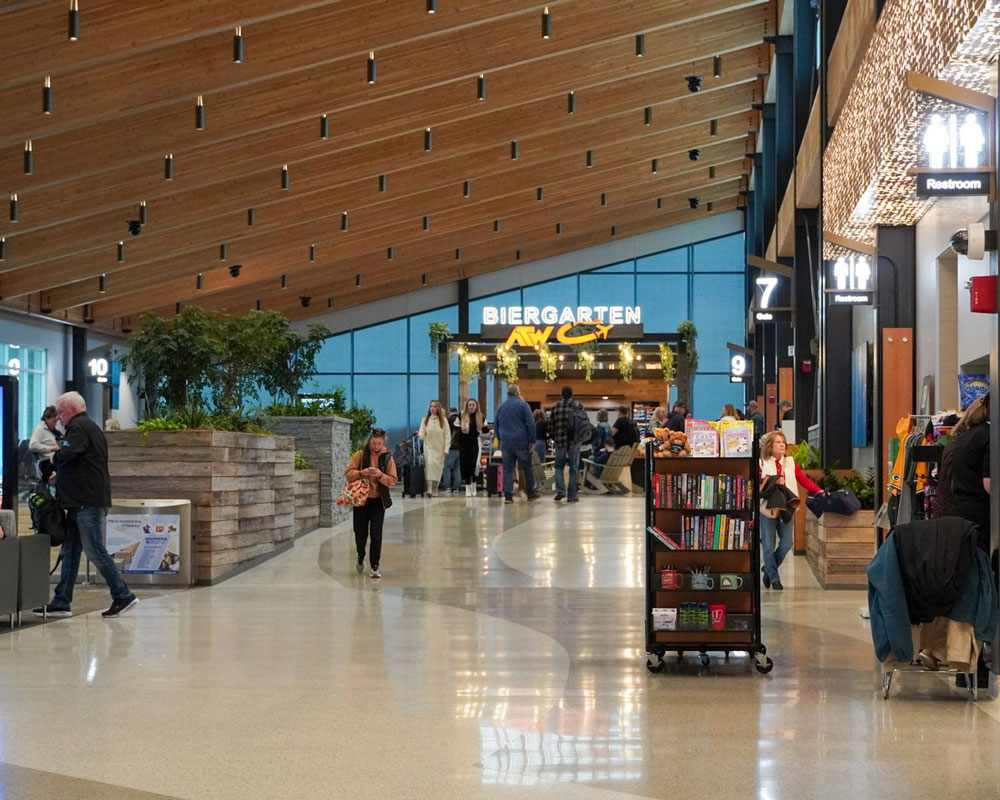 Interior view of the new addition to the Appleton International Airport
