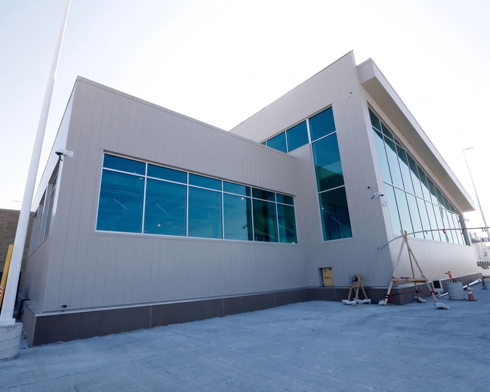 Upshot of one side of the new addition to the Appleton International Airport
